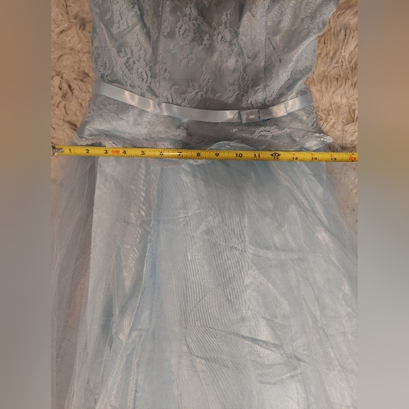 NWT Baby Blue Strapless Tulle Princess Ball Gown Wedding Prom Gala Opera - Picture 4 of 11